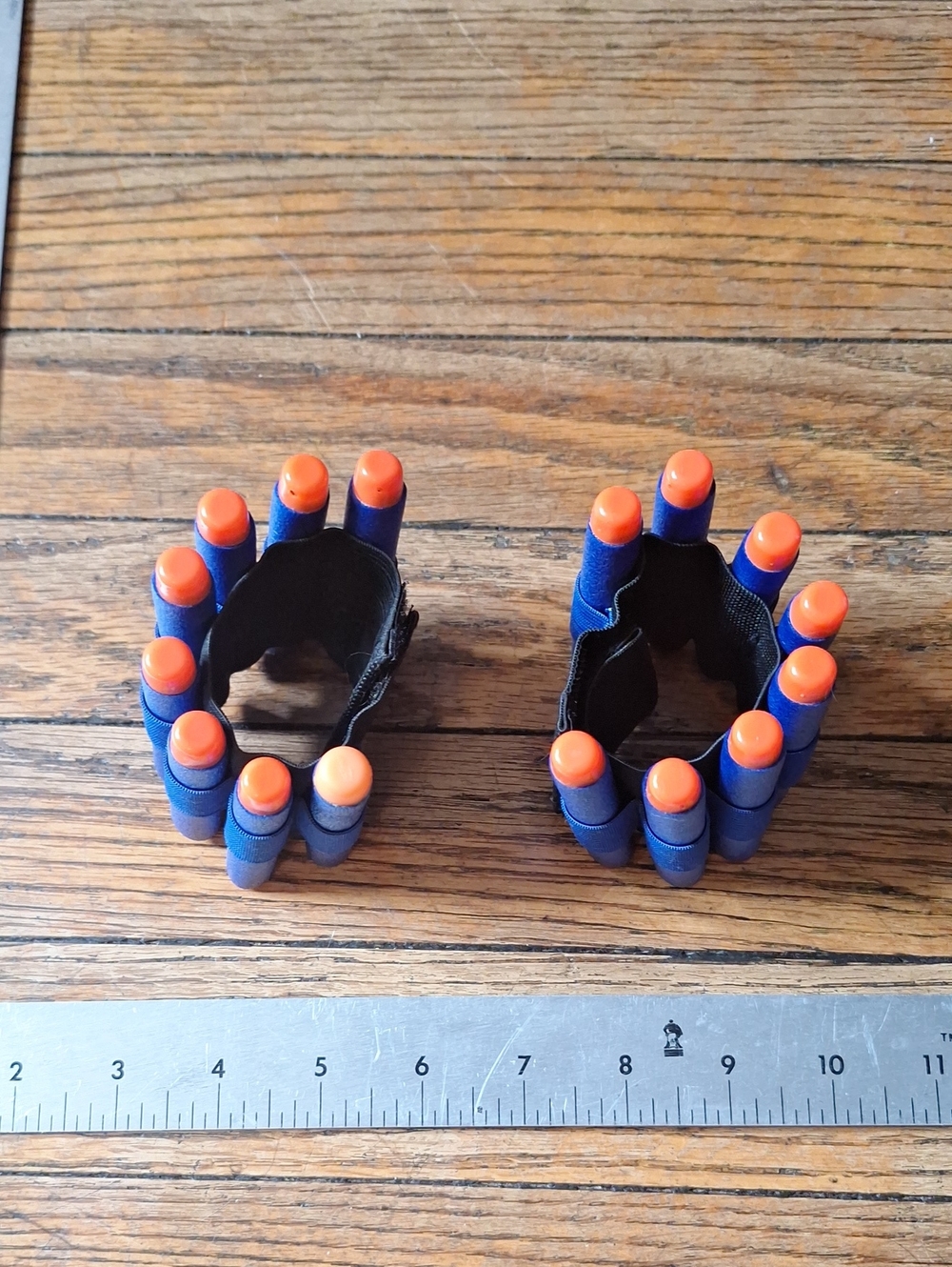 Blue Foam Dart Finger Holsters with Orange Tips